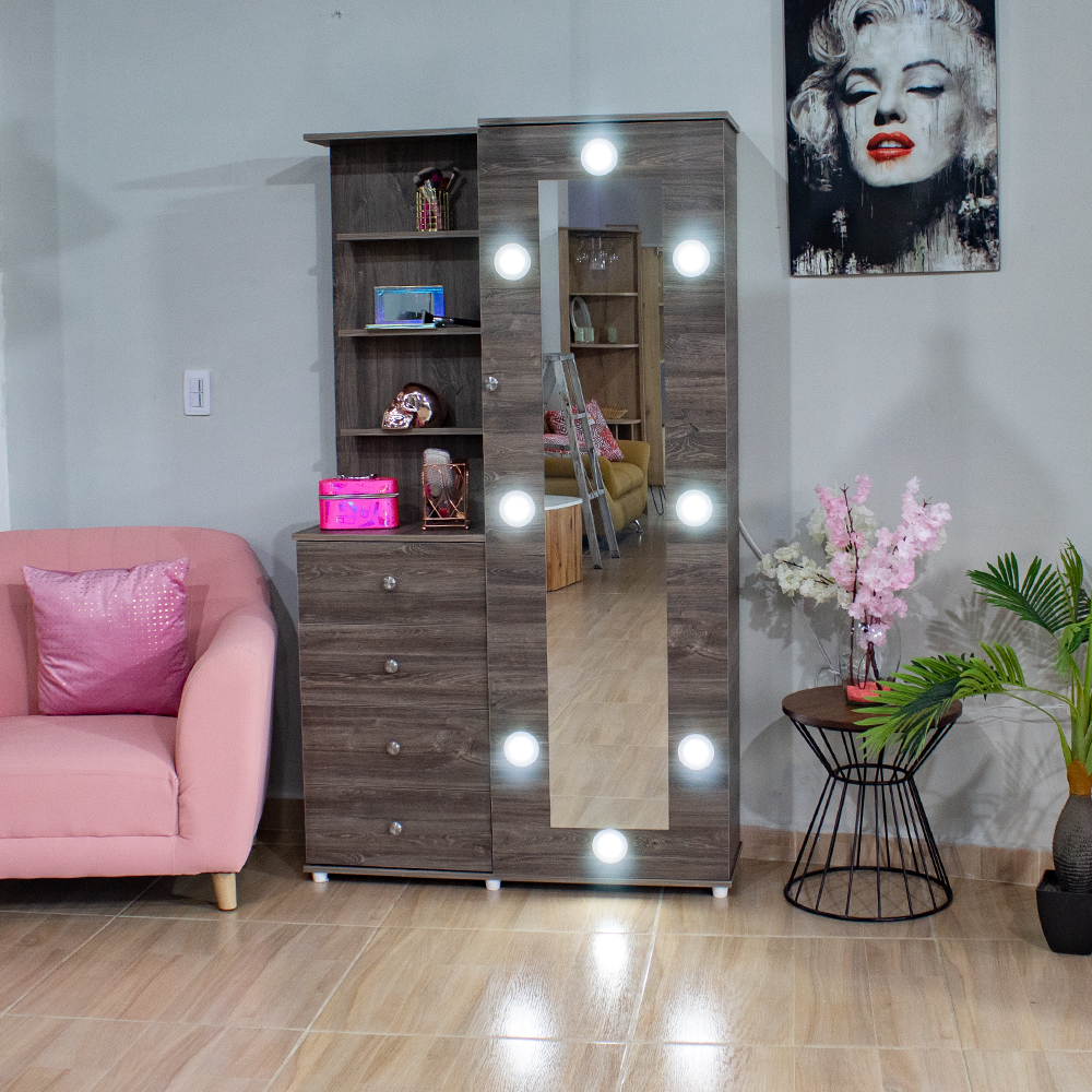 Cajonera Ojos De Buey Gris - Tkmobiliario- Muebles Y Tocadores En Colombia